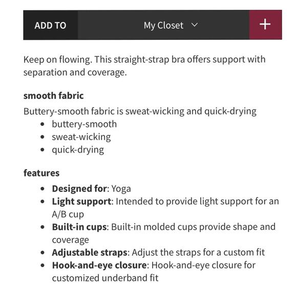 Lululemon in alignment bra black 2 NWT - Picture 3 of 9